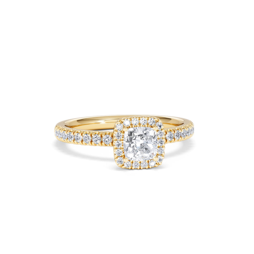 Beatrice Diamond Halo Engagement Ring in 18K Gold 1ct G/SI2