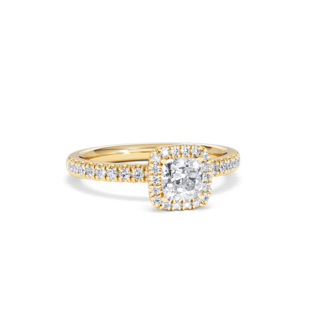 Beatrice Diamond Halo Engagement Ring in 18K Gold 1ct G/SI2