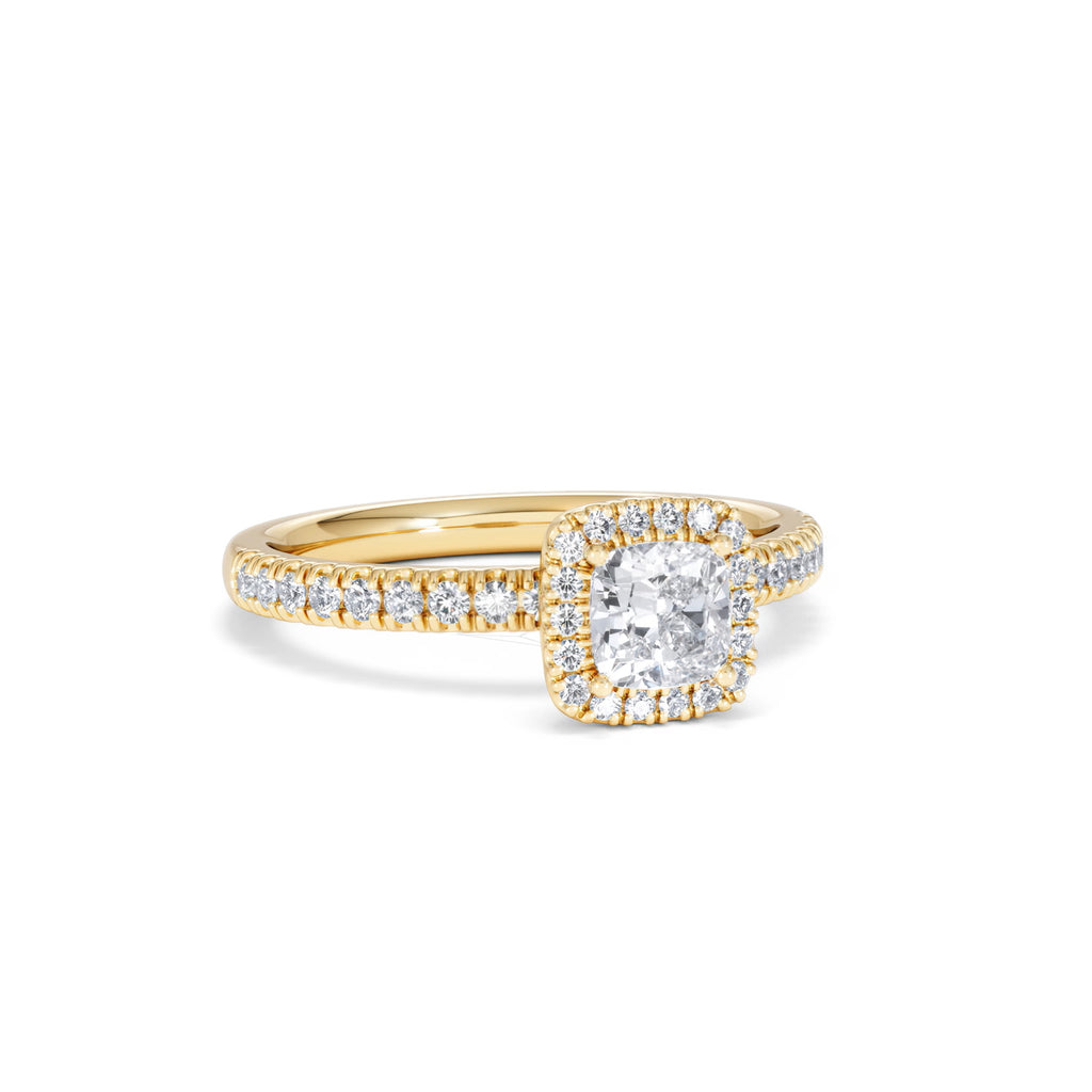 Beatrice Diamond Halo Engagement Ring in 18K Gold 1ct G/SI2