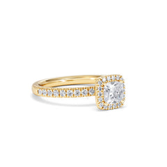 Beatrice Diamond Halo Engagement Ring in 18K Gold 1ct G/SI2