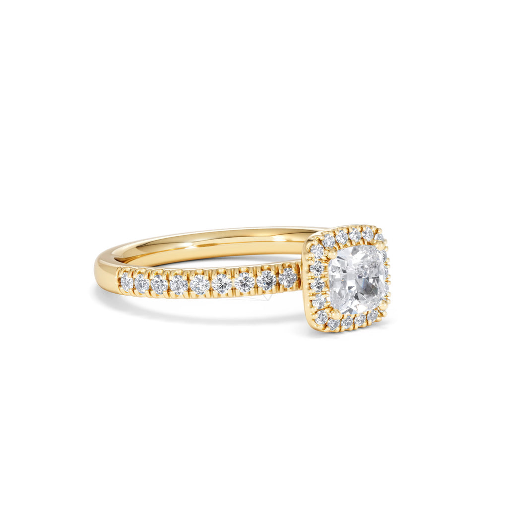 Beatrice Diamond Halo Engagement Ring in 18K Gold 1ct G/SI2