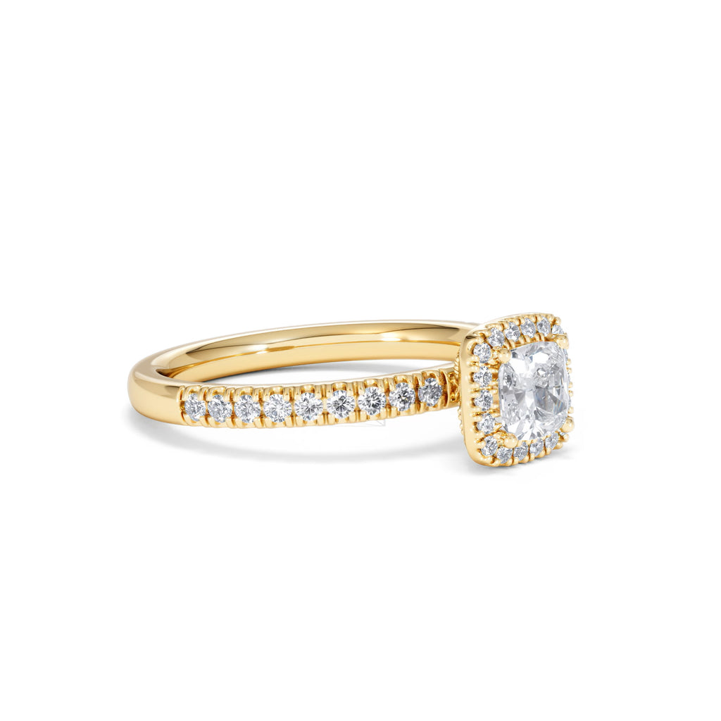 Beatrice Diamond Halo Engagement Ring in 18K Gold 1ct G/SI2
