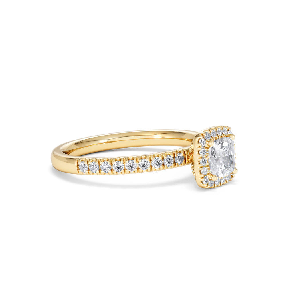 Beatrice Diamond Halo Engagement Ring in 18K Gold 1ct G/SI2