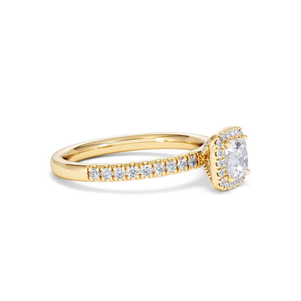 Beatrice Diamond Halo Engagement Ring in 18K Gold 1ct G/SI2