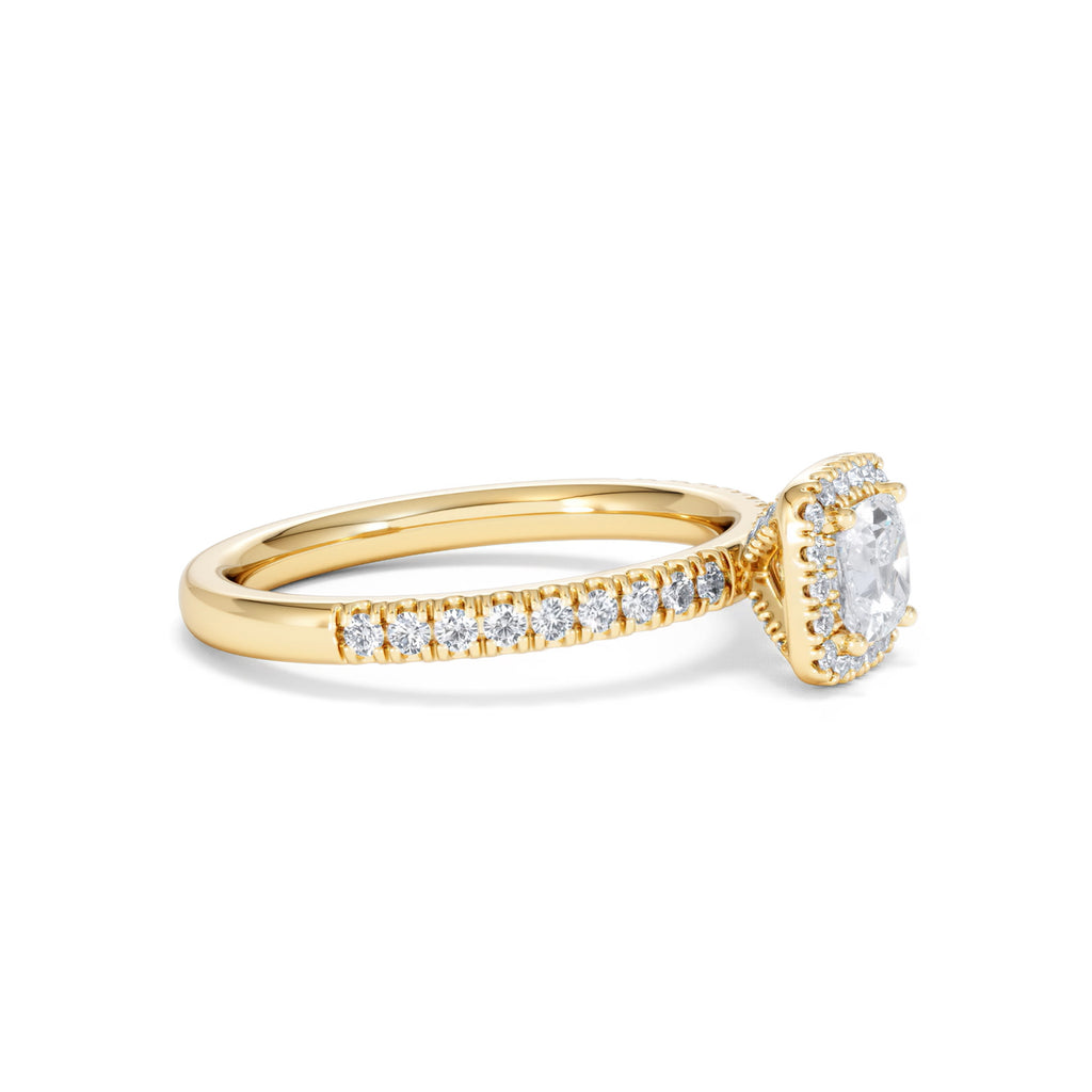 Beatrice Diamond Halo Engagement Ring in 18K Gold 1ct G/SI2