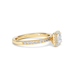 Beatrice Diamond Halo Engagement Ring in 18K Gold 1ct G/SI2