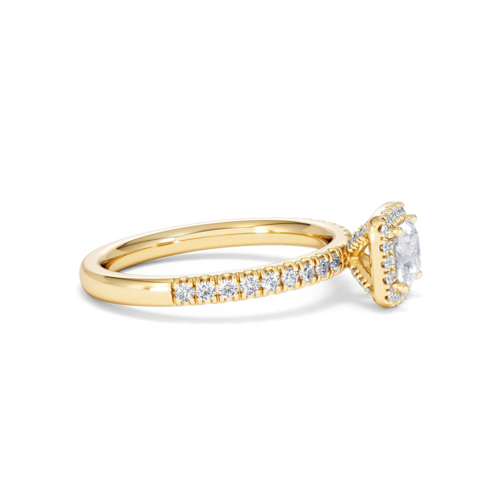 Beatrice Diamond Halo Engagement Ring in 18K Gold 1ct G/SI2