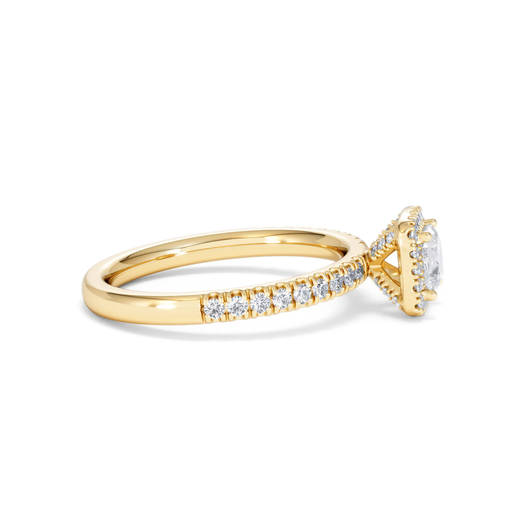 Beatrice Diamond Halo Engagement Ring in 18K Gold 1ct G/SI2