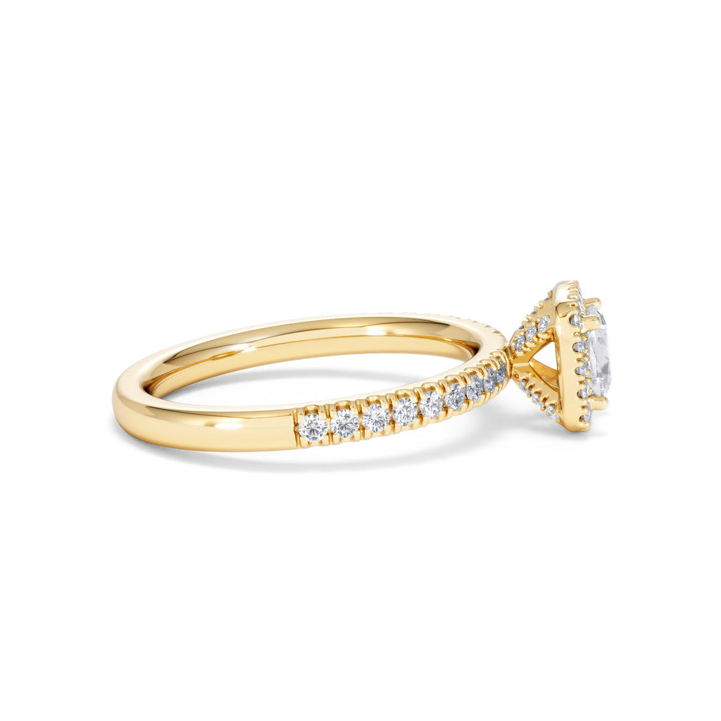 Beatrice Diamond Halo Engagement Ring in 18K Gold 1ct G/SI2