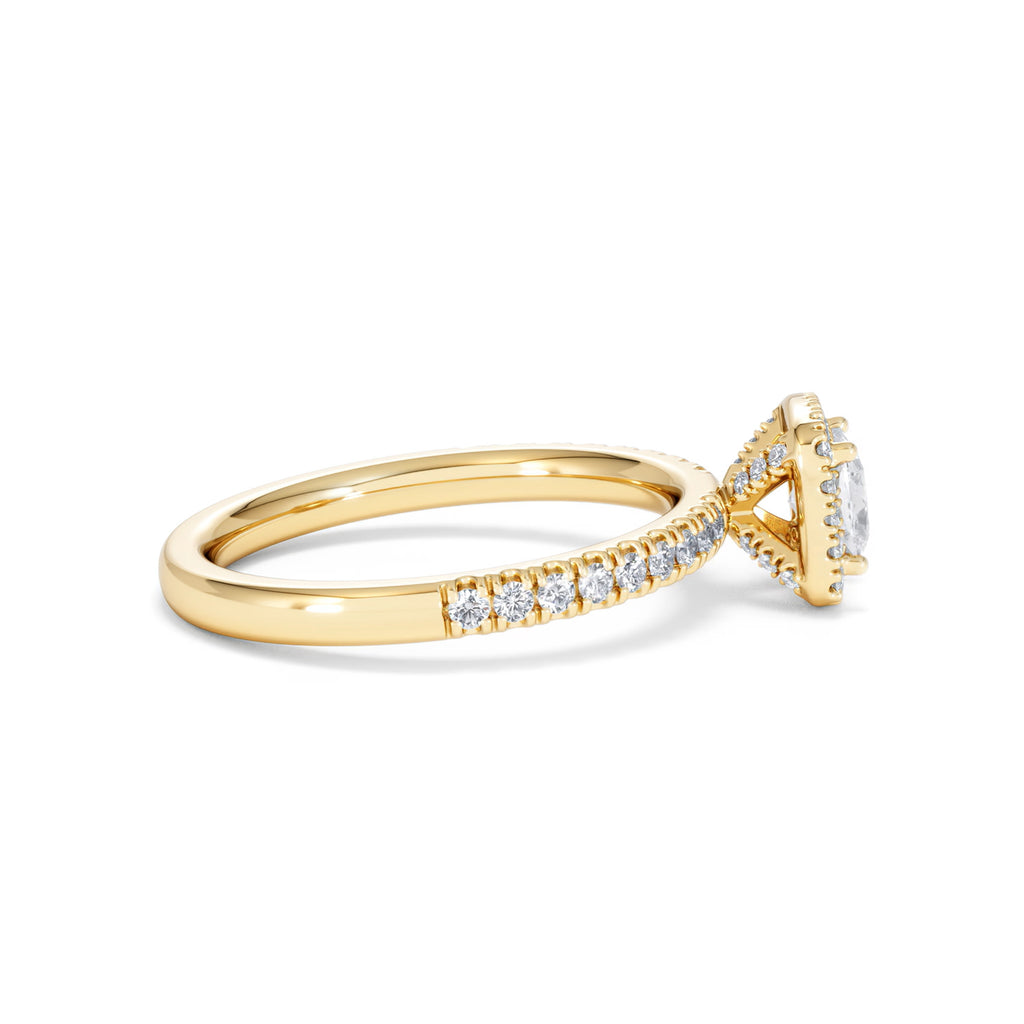 Beatrice Diamond Halo Engagement Ring in 18K Gold 1ct G/SI2