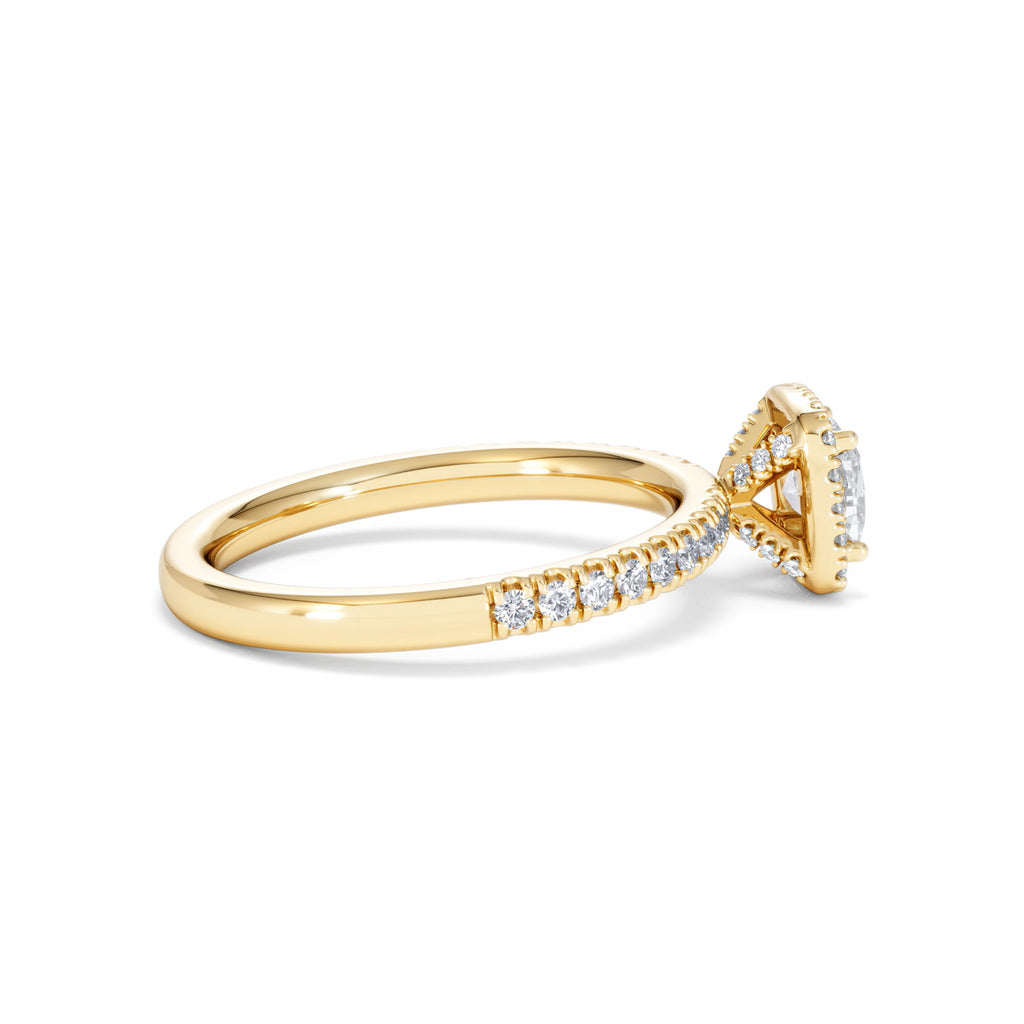 Beatrice Diamond Halo Engagement Ring in 18K Gold 1ct G/SI2