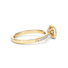 Beatrice Lab Diamond Halo Engagement Ring in 18K Gold 1ct F/VS1