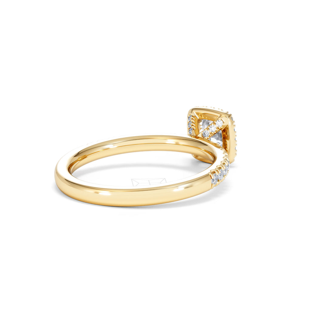 Beatrice Lab Diamond Halo Engagement Ring in 18K Gold 1ct F/VS1