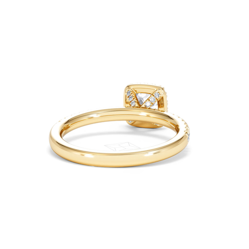 Beatrice Lab Diamond Halo Engagement Ring in 18K Gold 1ct F/VS1