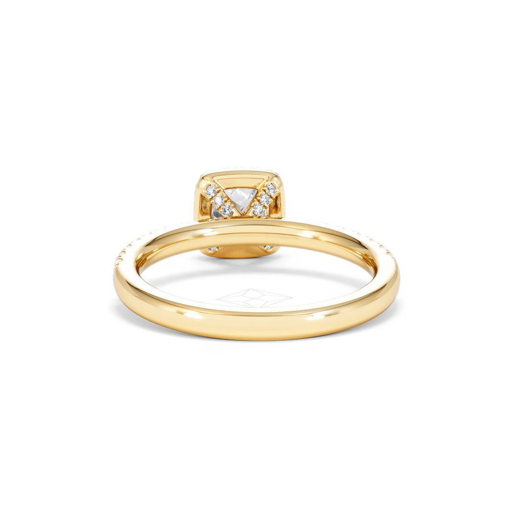 Beatrice Lab Diamond Halo Engagement Ring in 18K Gold 1ct F/VS1