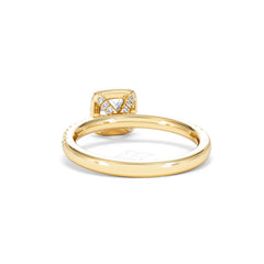 Beatrice Lab Diamond Halo Engagement Ring in 18K Gold 1ct F/VS1