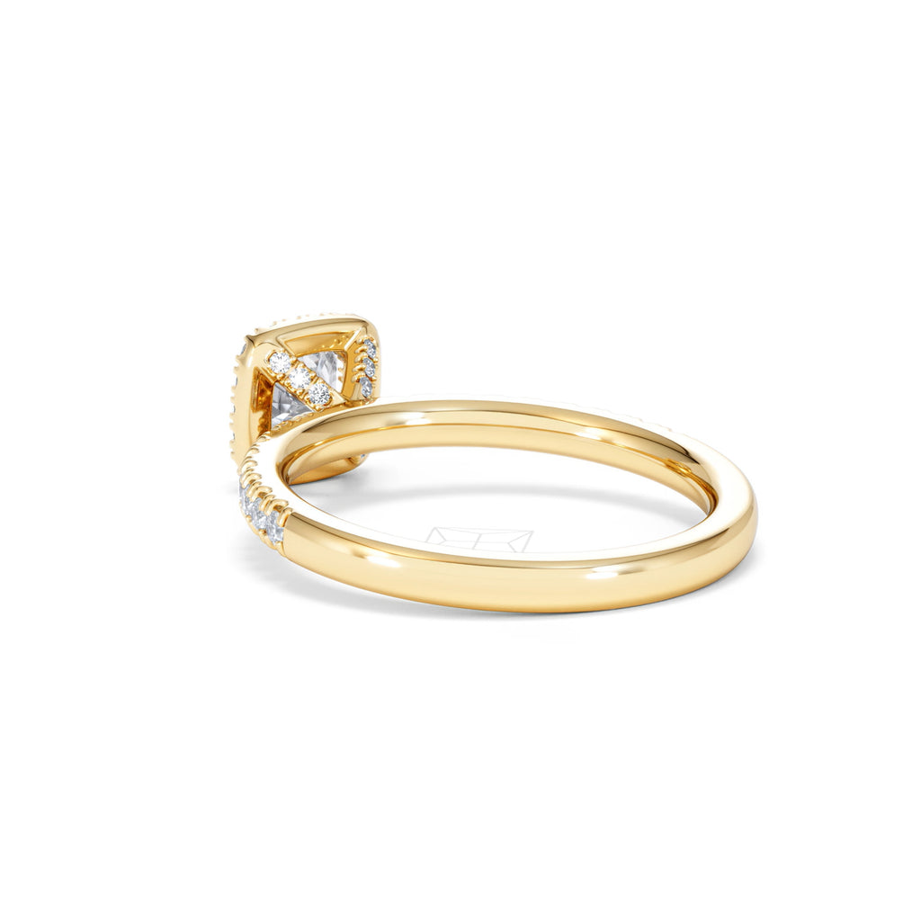 Beatrice Lab Diamond Halo Engagement Ring in 18K Gold 1ct F/VS1