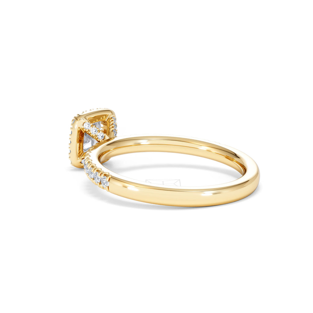 Beatrice Lab Diamond Halo Engagement Ring in 18K Gold 1ct F/VS1