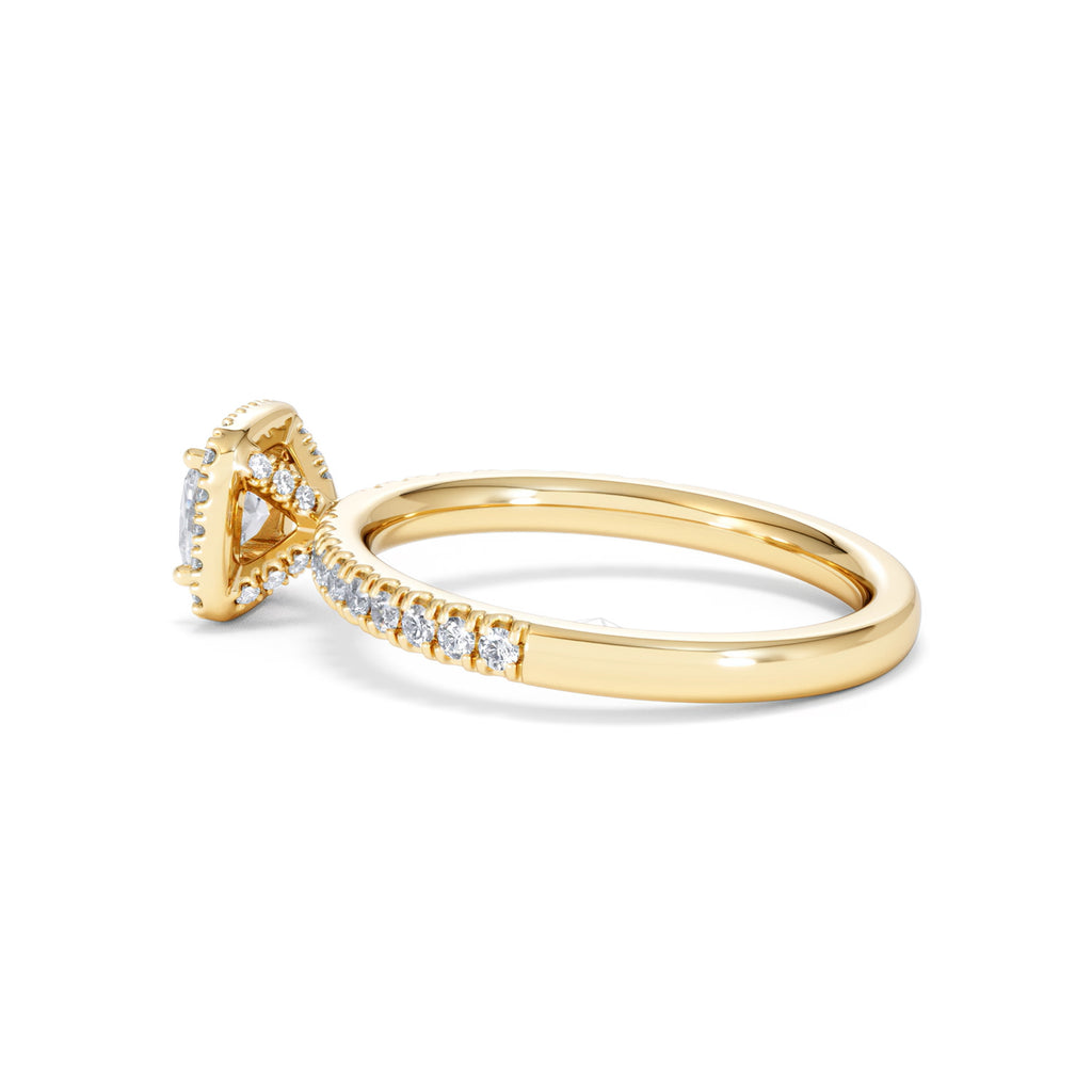 Beatrice Diamond Halo Engagement Ring in 18K Gold 1ct G/SI2