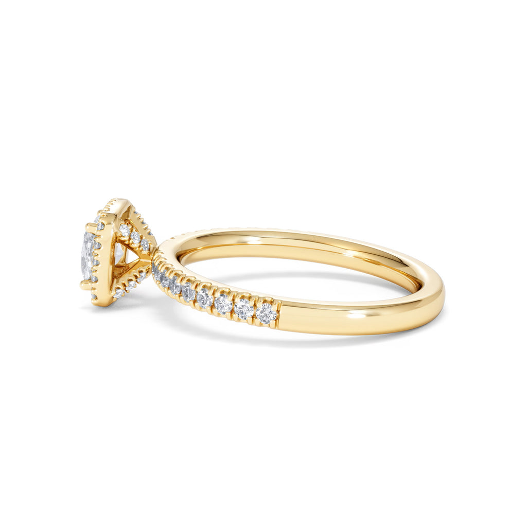 Beatrice Diamond Halo Engagement Ring in 18K Gold 1ct G/SI2