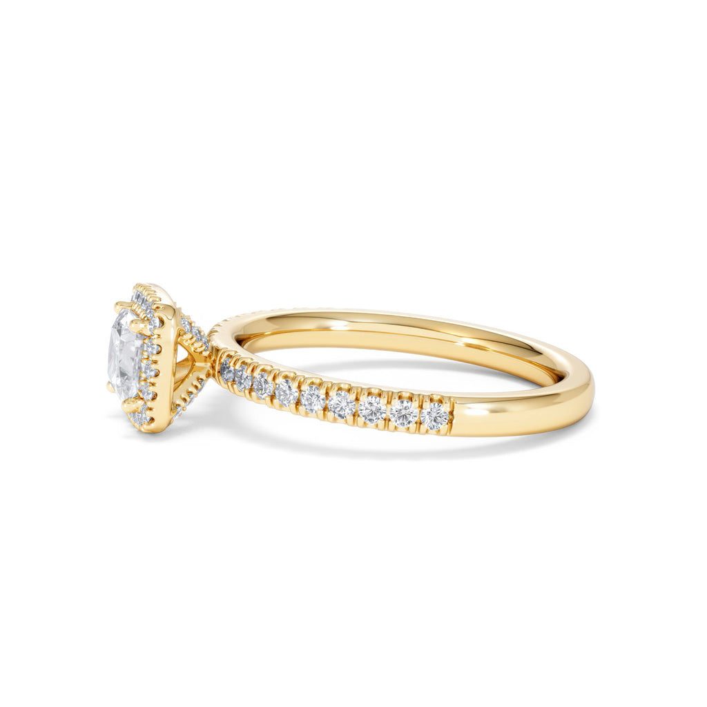 Beatrice Diamond Halo Engagement Ring in 18K Gold 1ct G/SI2