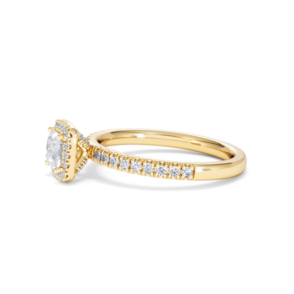 Beatrice Diamond Halo Engagement Ring in 18K Gold 1ct G/SI2