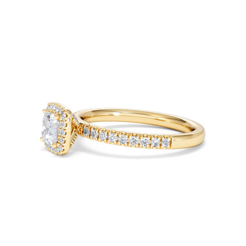 Beatrice Diamond Halo Engagement Ring in 18K Gold 1ct G/SI2