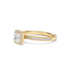 Beatrice Diamond Halo Engagement Ring in 18K Gold 1ct G/SI2