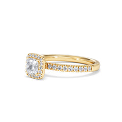 Beatrice Lab Diamond Halo Engagement Ring in 18K Gold 1ct F/VS1