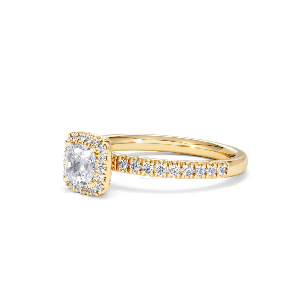 Beatrice Diamond Halo Engagement Ring in 18K Gold 1ct G/SI2