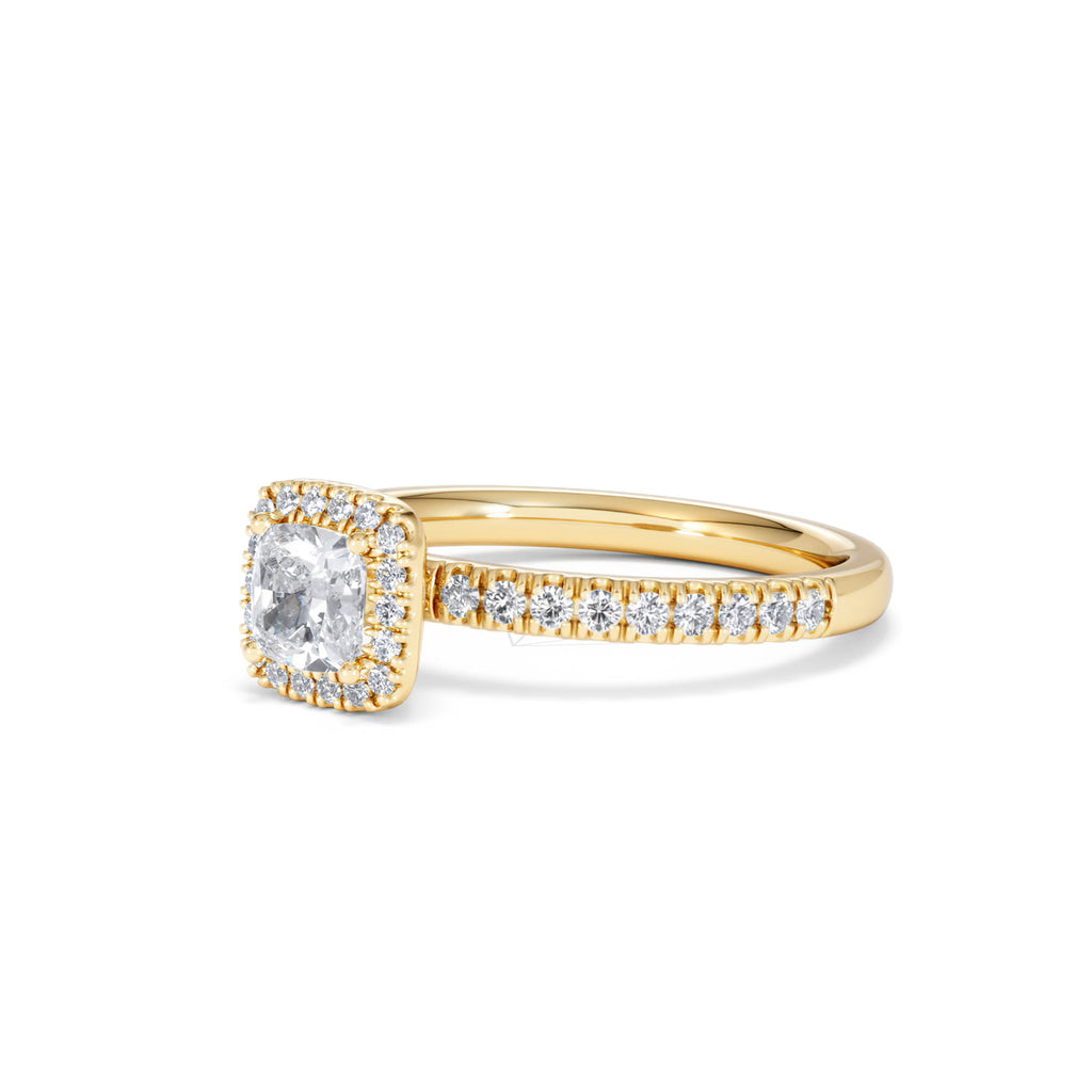 Beatrice Diamond Halo Engagement Ring in 18K Gold 1ct G/SI2