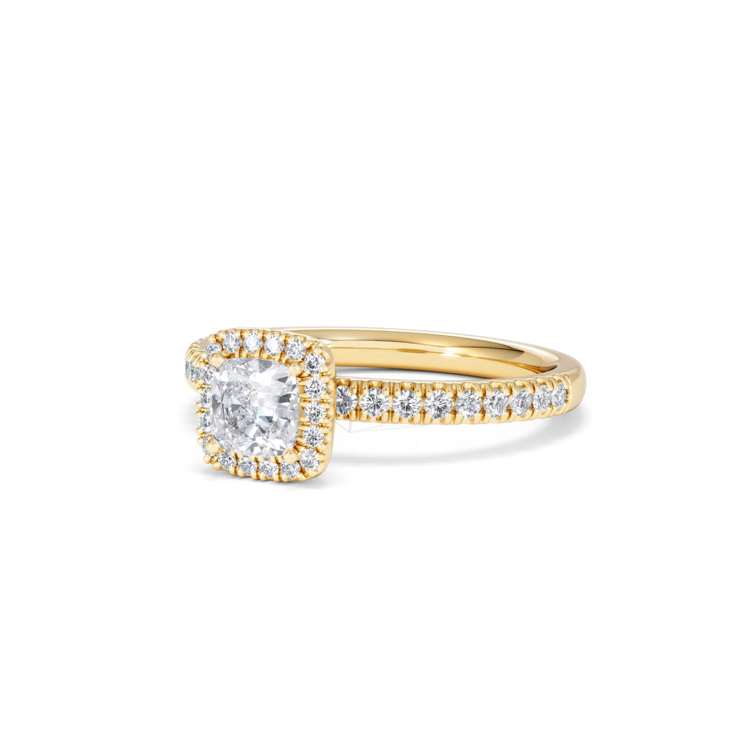 Beatrice Diamond Halo Engagement Ring in 18K Gold 1ct G/SI2