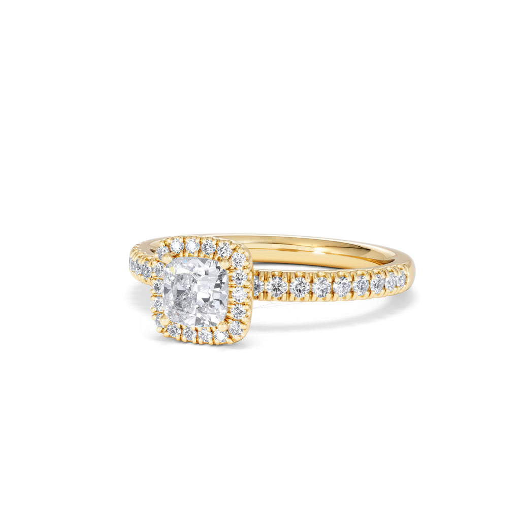 Beatrice Diamond Halo Engagement Ring in 18K Gold 1ct G/SI2