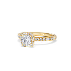 Beatrice Diamond Halo Engagement Ring in 18K Gold 1ct G/SI2