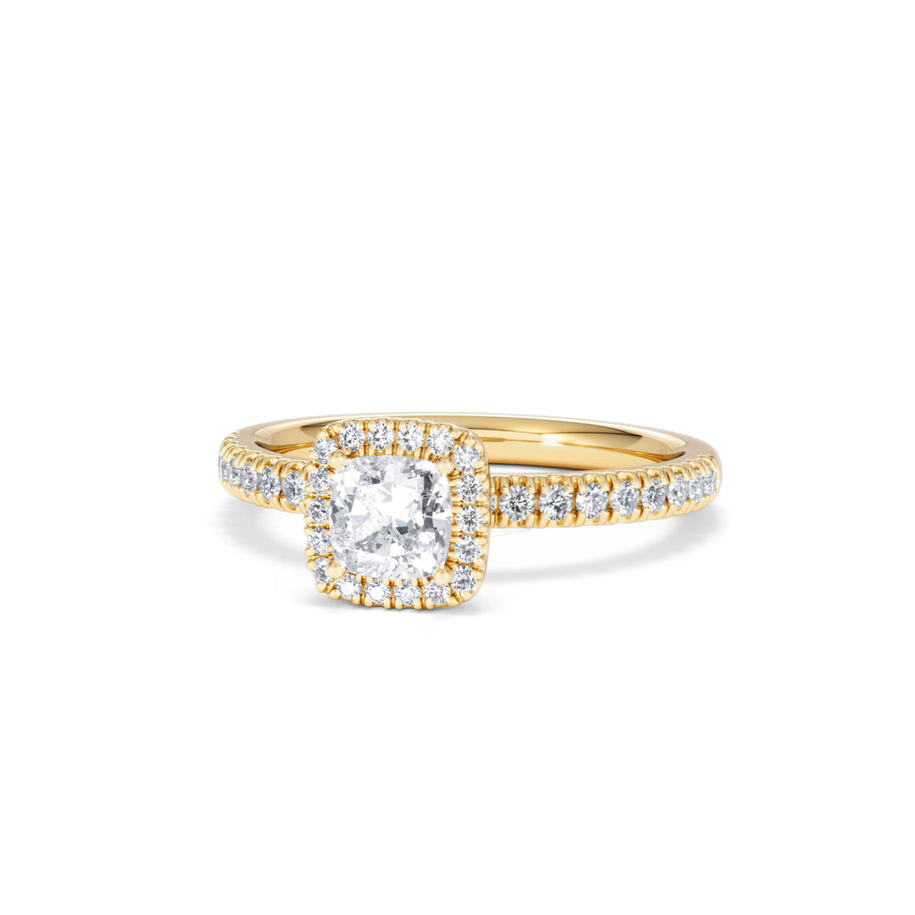 Beatrice Diamond Halo Engagement Ring in 18K Gold 1ct G/SI2
