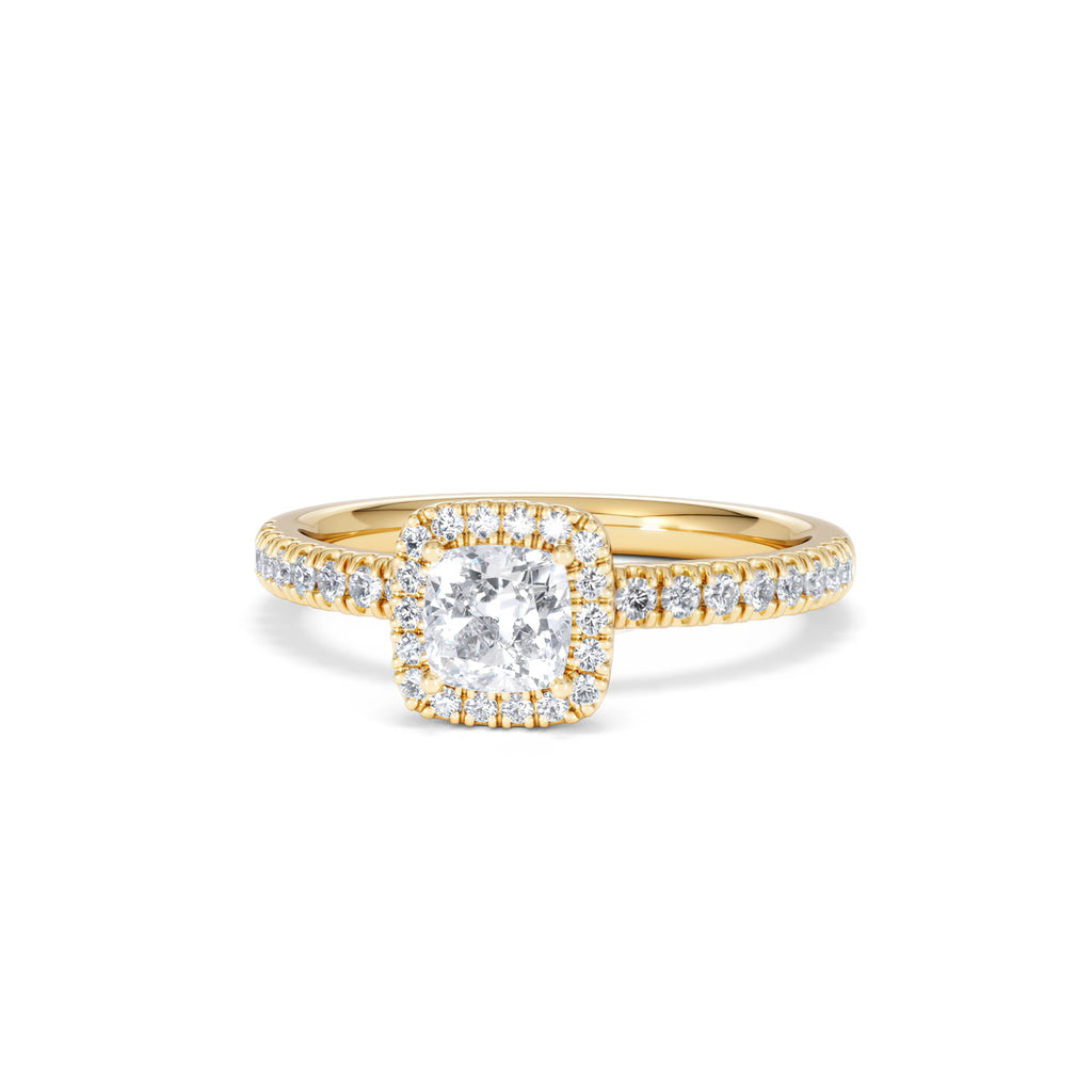 Beatrice Diamond Halo Engagement Ring in 18K Gold 1ct G/SI2