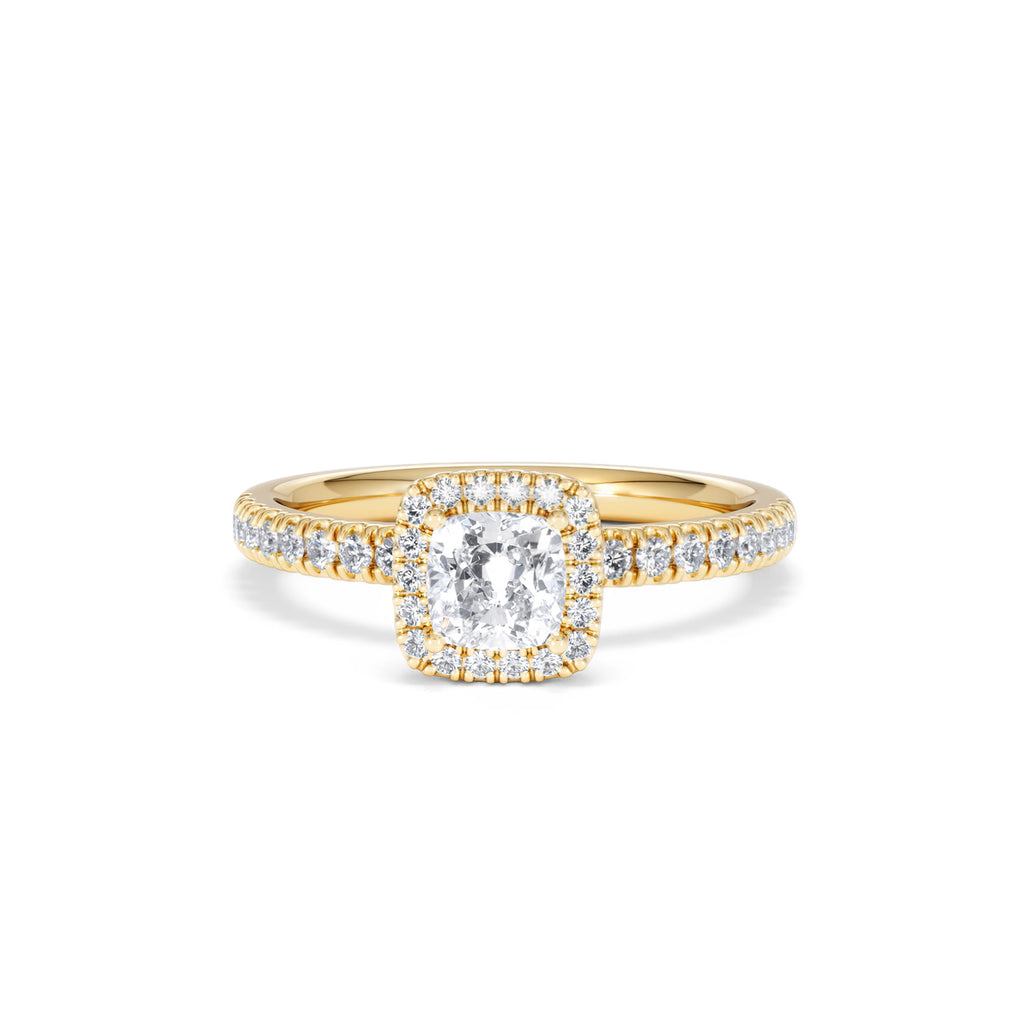 Beatrice Diamond Halo Engagement Ring in 18K Gold 1ct G/SI2