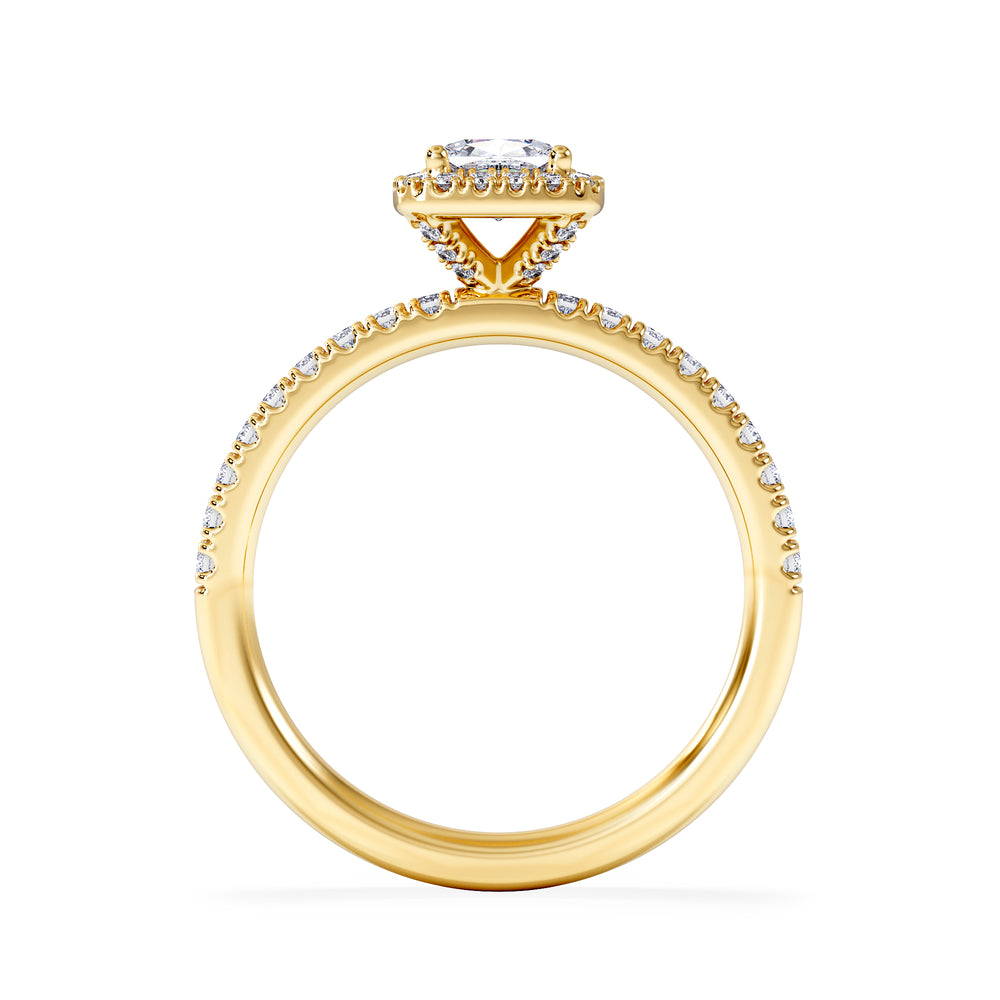 Beatrice Diamond Halo Engagement Ring in 18K Gold 1ct G/SI2