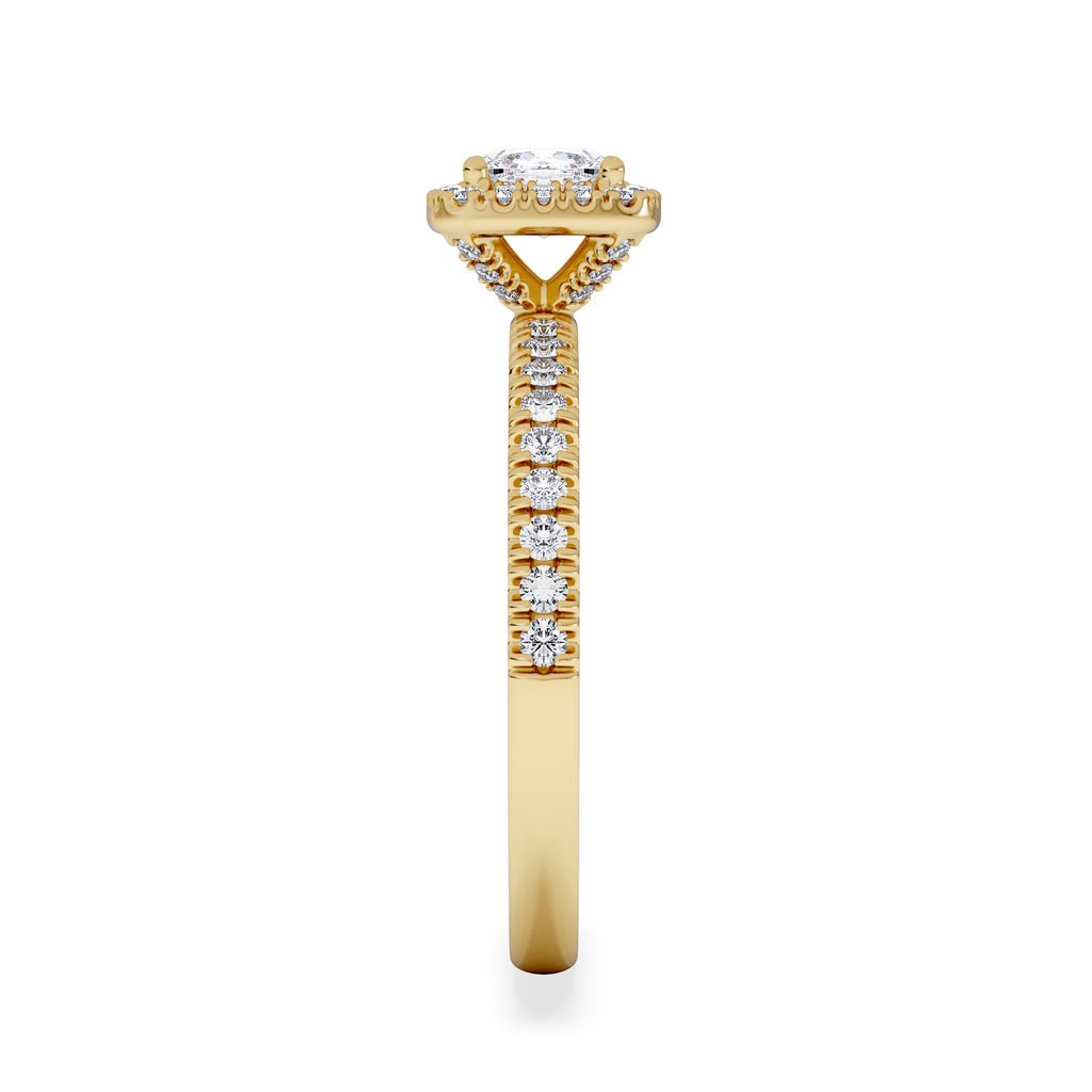 Beatrice Diamond Halo Engagement Ring in 18K Gold 1ct G/SI2