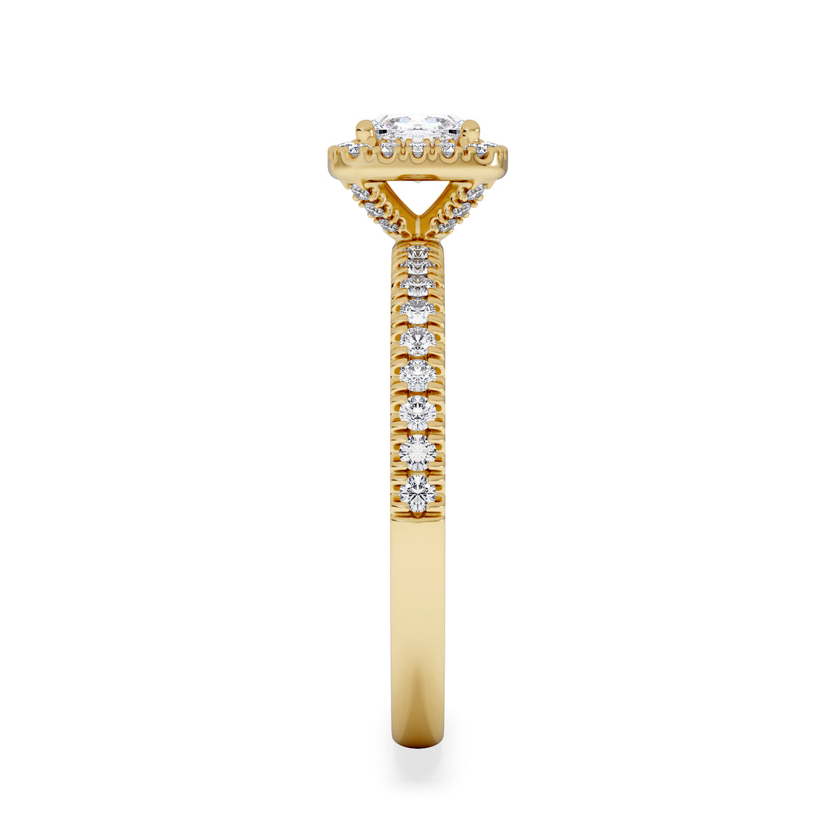 Beatrice Diamond Halo Engagement Ring in 18K Gold 1ct G/SI2