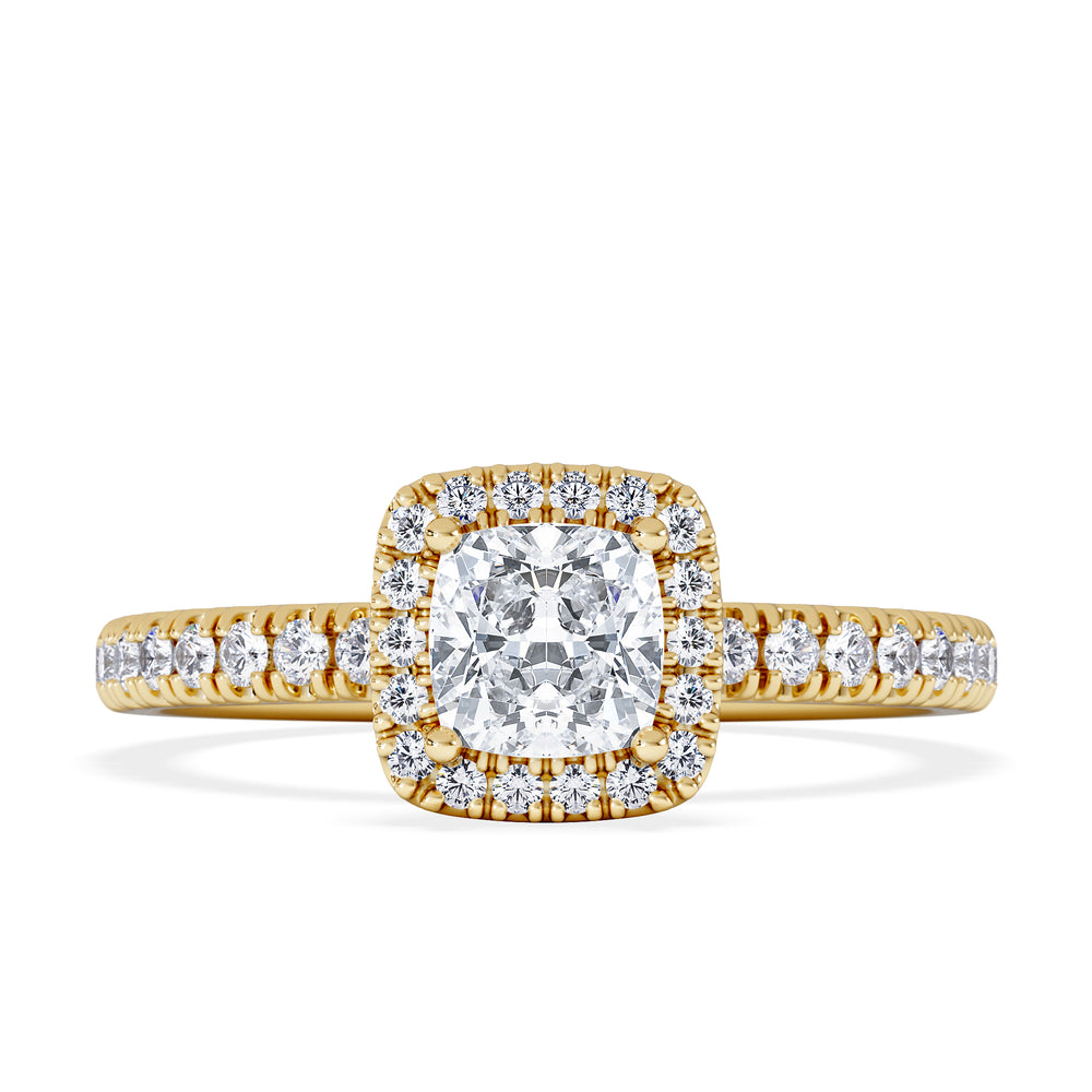 Beatrice Diamond Halo Engagement Ring in 18K Gold 1ct G/SI2