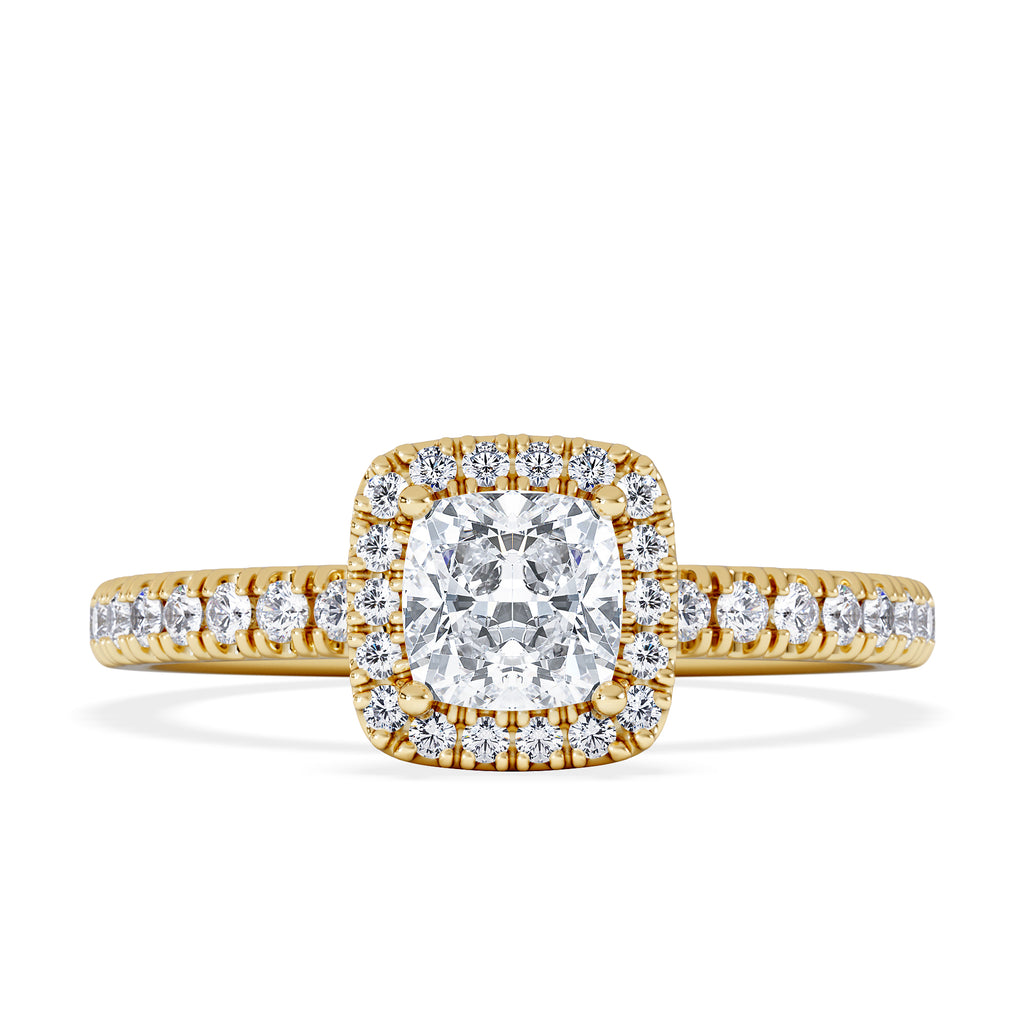 Beatrice Diamond Halo Engagement Ring in 18K Gold 1ct G/SI2