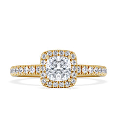 Beatrice Diamond Halo Engagement Ring in 18K Gold 1ct G/SI2
