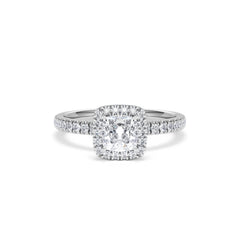 Beatrice GIA Diamond Halo Engagement Ring in Platinum 1.25ct G/VS