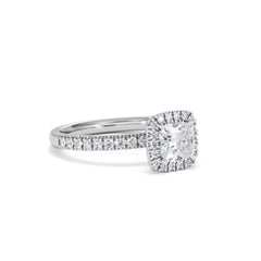 Beatrice GIA Diamond Halo Engagement Ring in Platinum 1.25ct G/VS