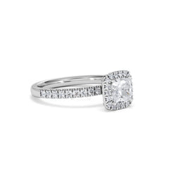 Beatrice GIA Diamond Halo Engagement Ring in Platinum 1.25ct G/VS