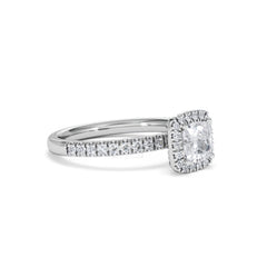 Beatrice GIA Diamond Halo Engagement Ring in Platinum 1.25ct G/VS