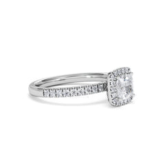 Beatrice GIA Diamond Halo Engagement Ring in Platinum 1.25ct G/VS