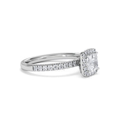 Beatrice GIA Diamond Halo Engagement Ring in Platinum 1.25ct G/VS