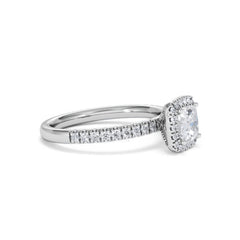 Beatrice GIA Diamond Halo Engagement Ring in Platinum 1.25ct G/VS
